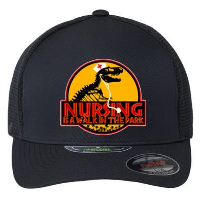 Nursing Is A Walk In The Park Funny Flexfit Unipanel Trucker Cap