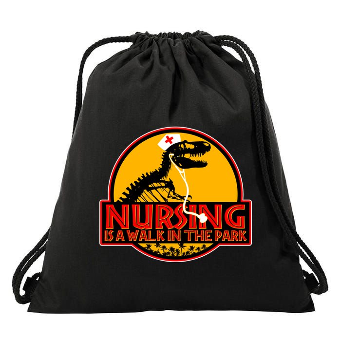 Nursing Is A Walk In The Park Funny Drawstring Bag
