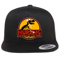 Nursing Is A Walk In The Park Funny Flat Bill Trucker Hat