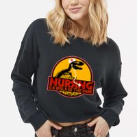 Nursing Is A Walk In The Park Funny Cropped Pullover Crew