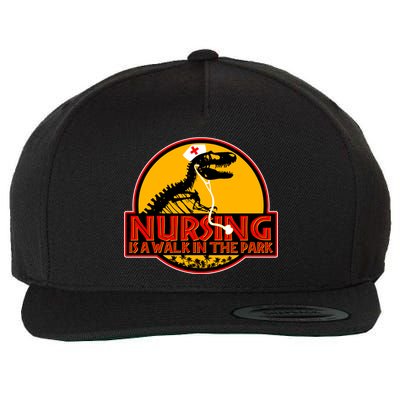 Nursing Is A Walk In The Park Funny Wool Snapback Cap