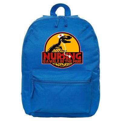 Nursing Is A Walk In The Park Funny 16 in Basic Backpack