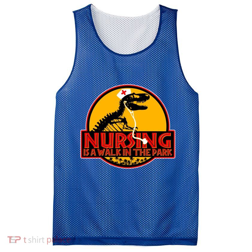 Nursing Is A Walk In The Park Funny Mesh Reversible Basketball Jersey Tank