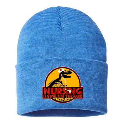 Nursing Is A Walk In The Park Funny Sustainable Knit Beanie