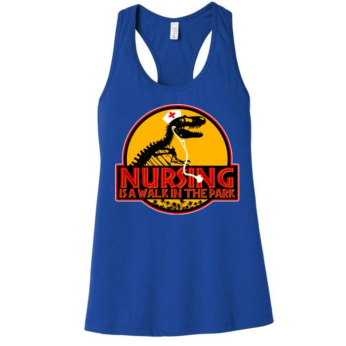 Nursing Is A Walk In The Park Funny Women's Racerback Tank