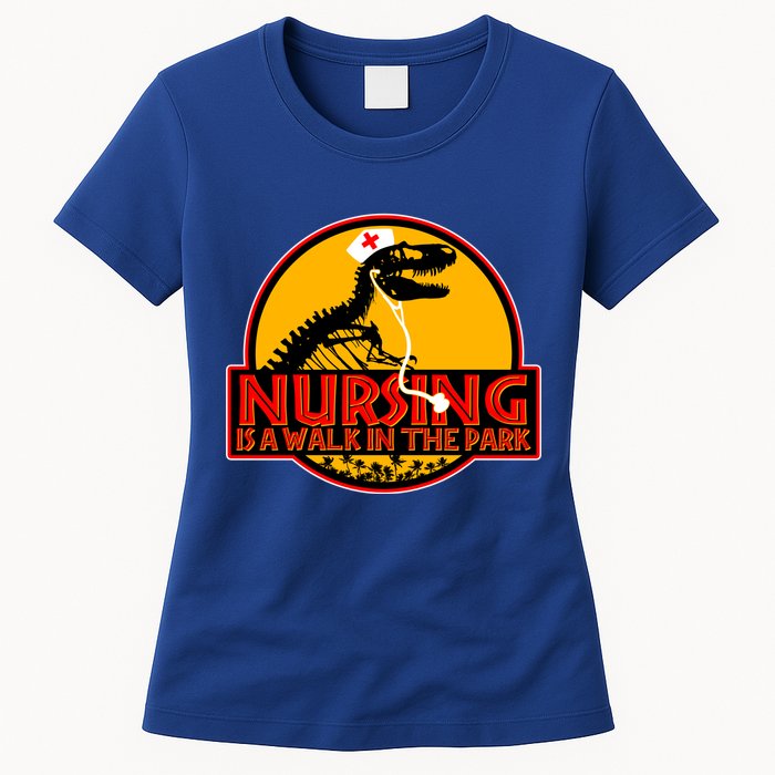 Nursing Is A Walk In The Park Funny Womens T-Shirt