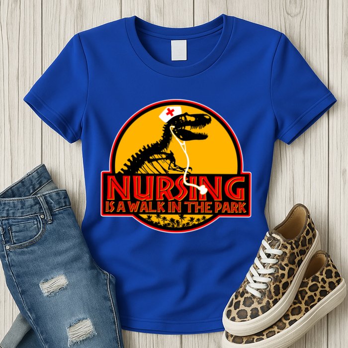 Nursing Is A Walk In The Park Funny Womens T-Shirt