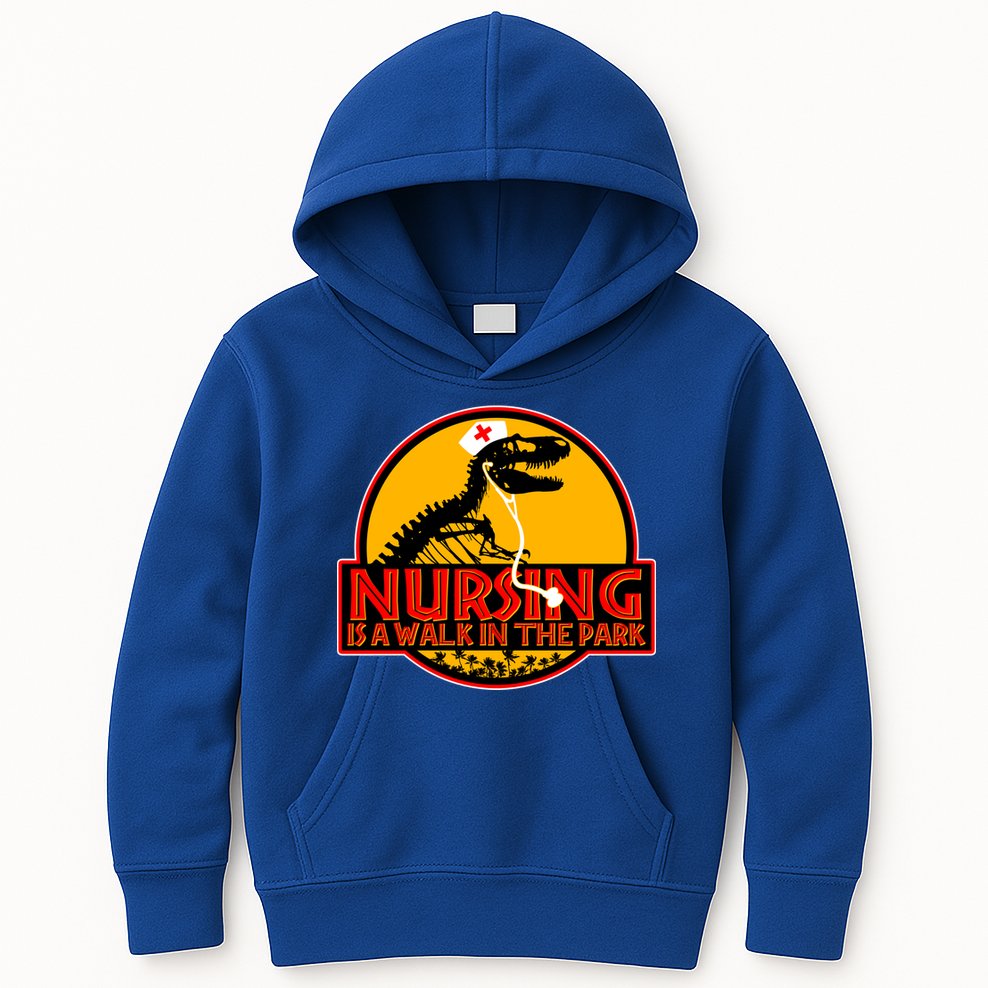 Nursing Is A Walk In The Park Funny Kids Hoodie