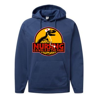 Nursing Is A Walk In The Park Funny Performance Fleece Hoodie