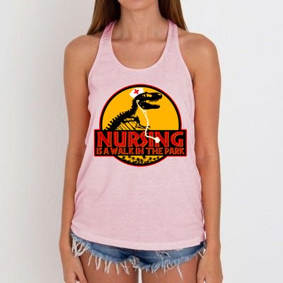 Nursing Is A Walk In The Park Funny Women's Knotted Racerback Tank