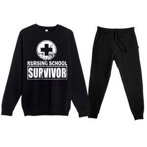 Nursing School Survivor Premium Crewneck Sweatsuit Set