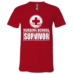 Nursing School Survivor V-Neck T-Shirt