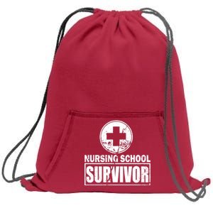 Nursing School Survivor Sweatshirt Cinch Pack Bag