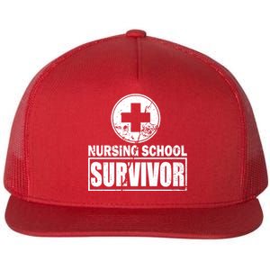 Nursing School Survivor Flat Bill Trucker Hat