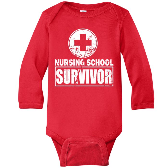 Nursing School Survivor Baby Long Sleeve Bodysuit