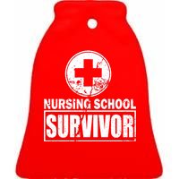 Nursing School Survivor Ceramic Bell Ornament