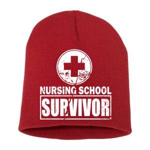 Nursing School Survivor Short Acrylic Beanie