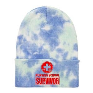 Nursing School Survivor Tie Dye 12in Knit Beanie