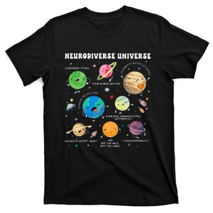 Neurodiverse Universe Space Planet Special Education Teacher T-Shirt