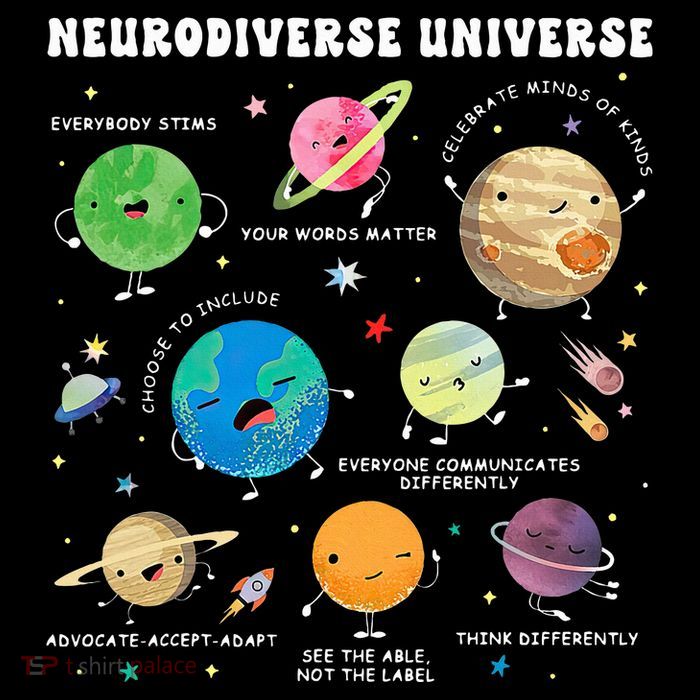 Neurodiverse Universe Space Planet Special Education Teacher T-Shirt