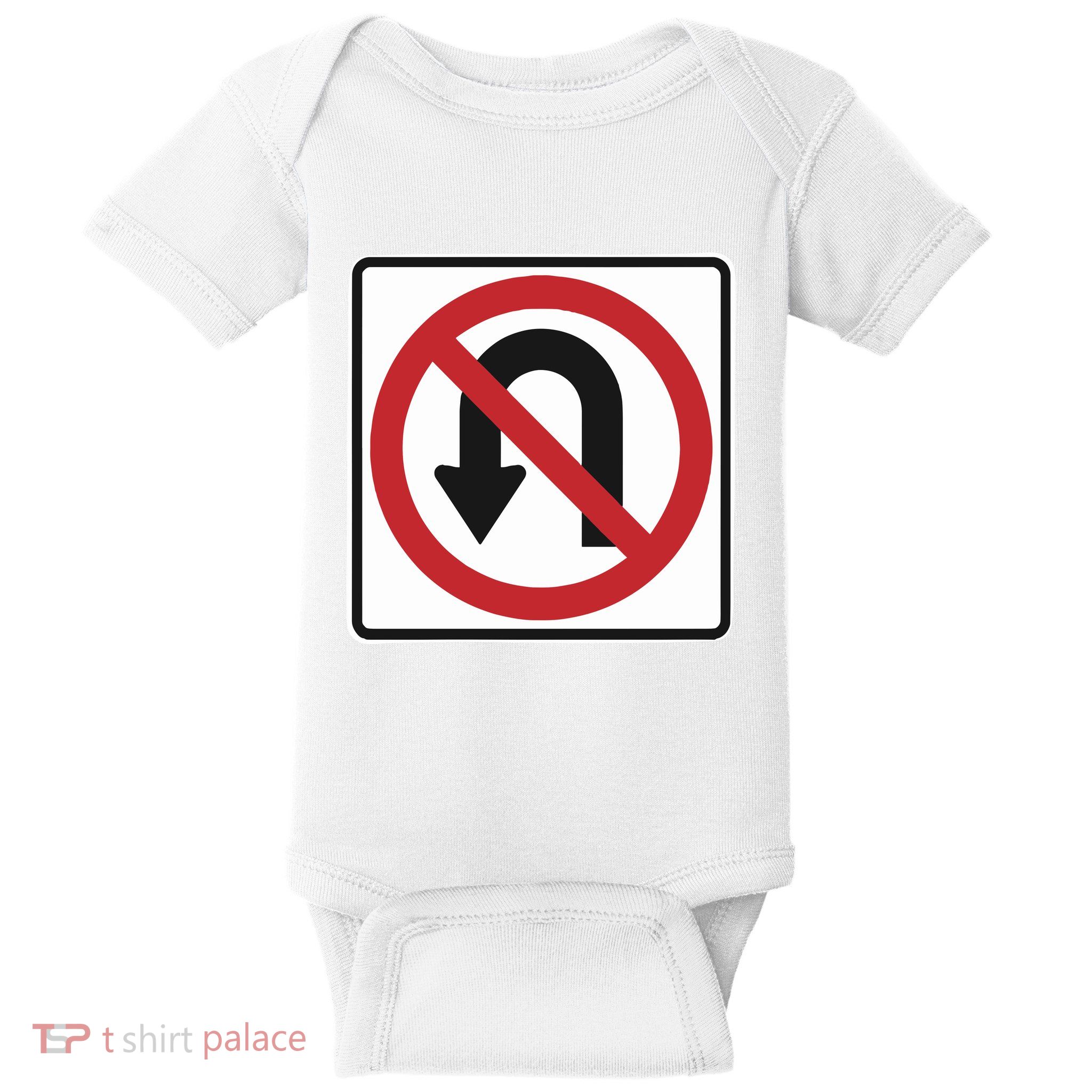 No Uturns Sign Baby Bodysuit