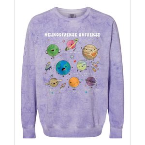 Neurodiverse Universe Space Planet Special Education Teacher Colorblast Crewneck Sweatshirt