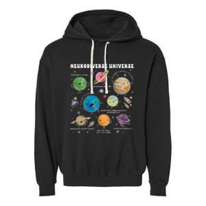 Neurodiverse Universe Space Planet Special Education Teacher Garment-Dyed Fleece Hoodie