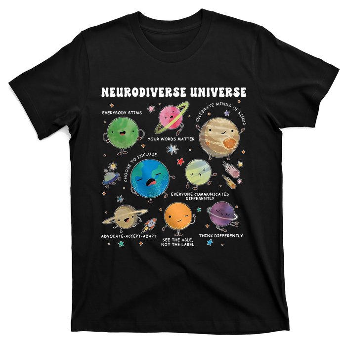 Neurodiverse Universe Space Planet Special Education Teacher T-Shirt