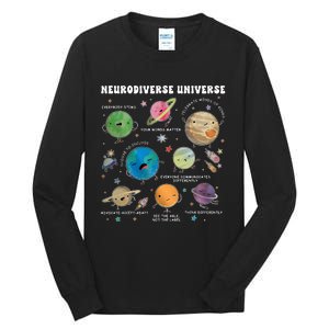 Neurodiverse Universe Space Planet Special Education Teacher Tall Long Sleeve T-Shirt