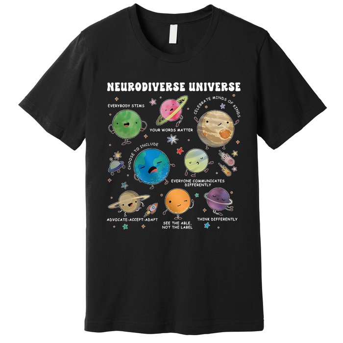 Neurodiverse Universe Space Planet Special Education Teacher Premium T-Shirt