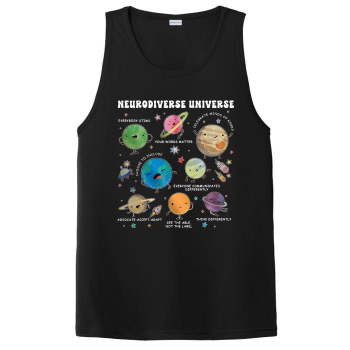 Neurodiverse Universe Space Planet Special Education Teacher PosiCharge Competitor Tank