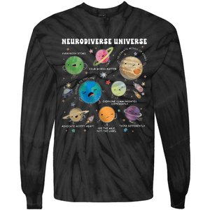 Neurodiverse Universe Space Planet Special Education Teacher Tie-Dye Long Sleeve Shirt