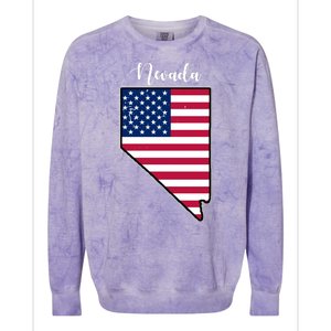 Nevada United States Map Colorblast Crewneck Sweatshirt