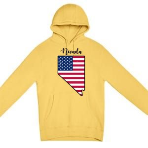 Nevada United States Map Premium Pullover Hoodie