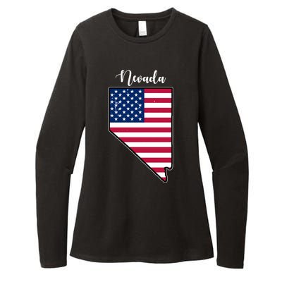 Nevada United States Map Womens CVC Long Sleeve Shirt