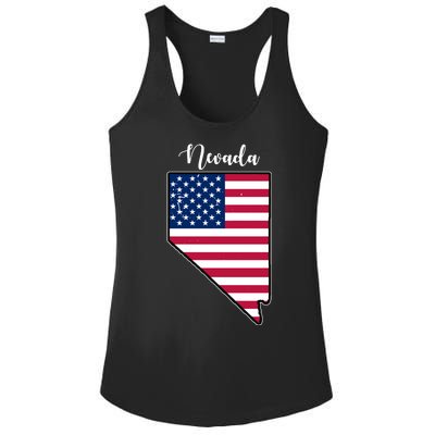 Nevada United States Map Ladies PosiCharge Competitor Racerback Tank