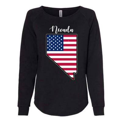 Nevada United States Map Womens California Wash Sweatshirt