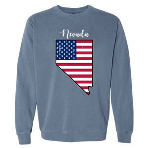 Nevada United States Map Garment-Dyed Sweatshirt