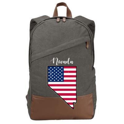 Nevada United States Map Cotton Canvas Backpack