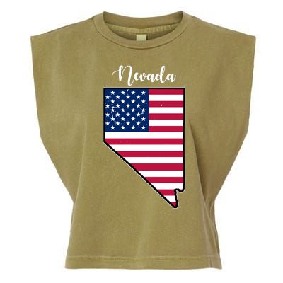 Nevada United States Map Garment-Dyed Women's Muscle Tee