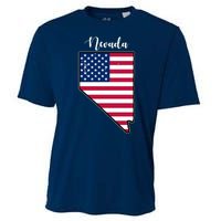 Nevada United States Map Cooling Performance Crew T-Shirt