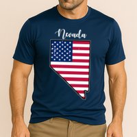 Nevada United States Map Cooling Performance Crew T-Shirt