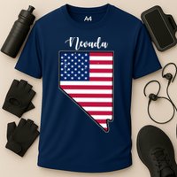 Nevada United States Map Cooling Performance Crew T-Shirt