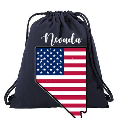 Nevada United States Map Drawstring Bag