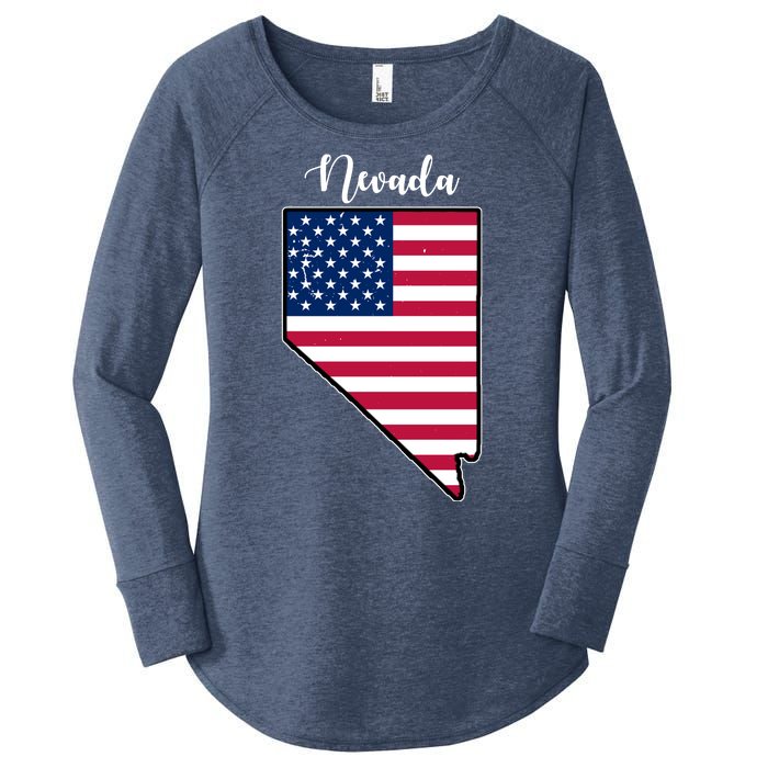 Nevada United States Map Women's Perfect Tri Tunic Long Sleeve Shirt