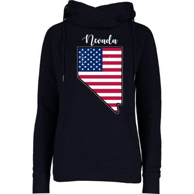 Nevada United States Map Womens Funnel Neck Pullover Hood