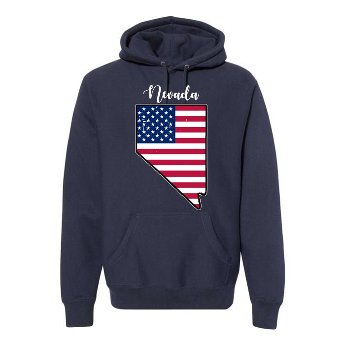 Nevada United States Map Premium Hoodie