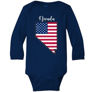 Nevada United States Map Baby Long Sleeve Bodysuit