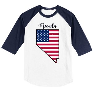 Nevada United States Map Baseball Sleeve Shirt