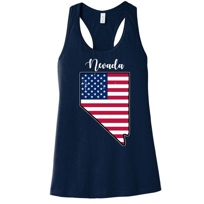 Nevada United States Map Women's Racerback Tank